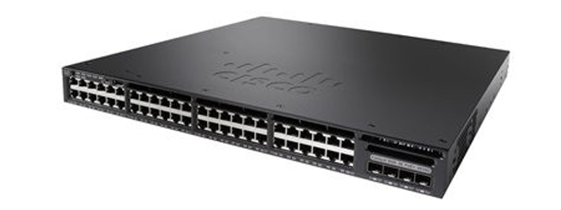 A Cisco WS-C3650-48PS-S 48-Port Switch