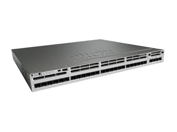 A Cisco WS-C3850-24S-S 24-Port Switch