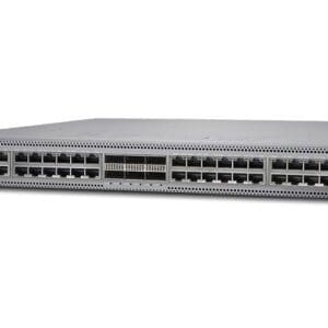 A large network switch is shown on the side.