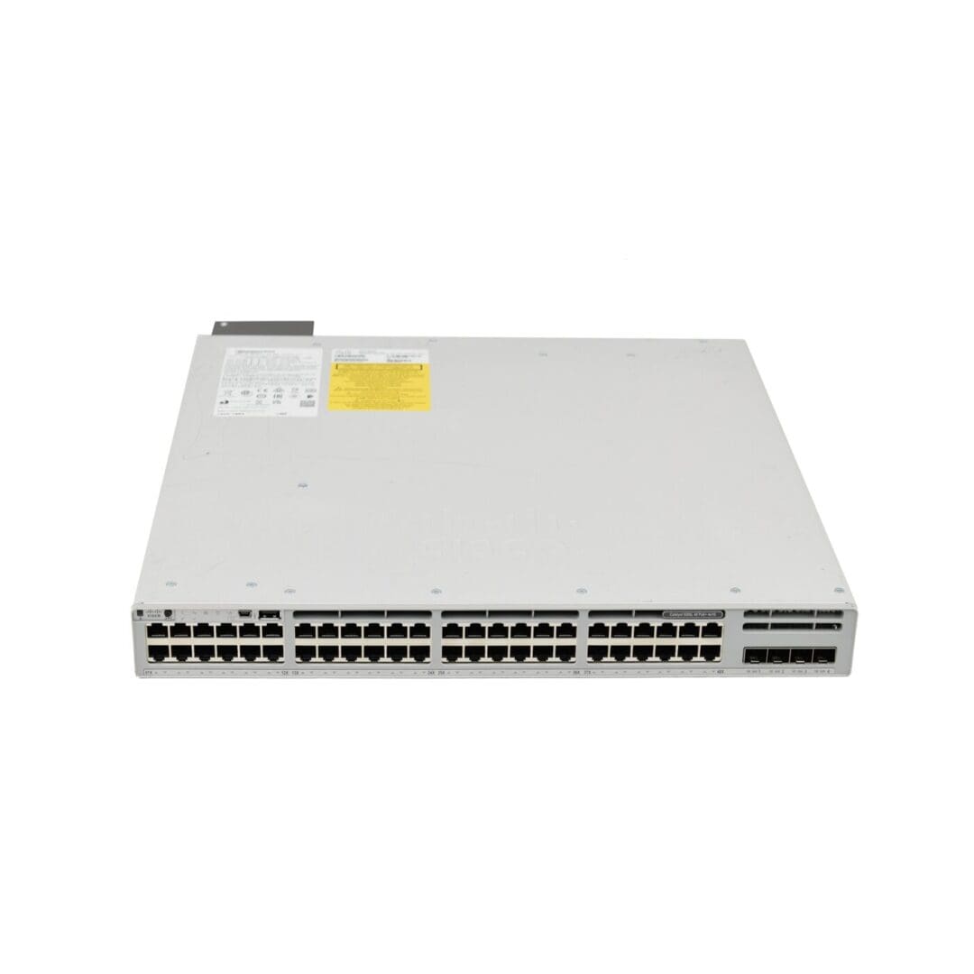 A large white and yellow cisco switch.